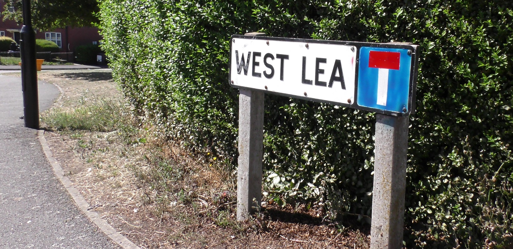 Road sign of West Lea