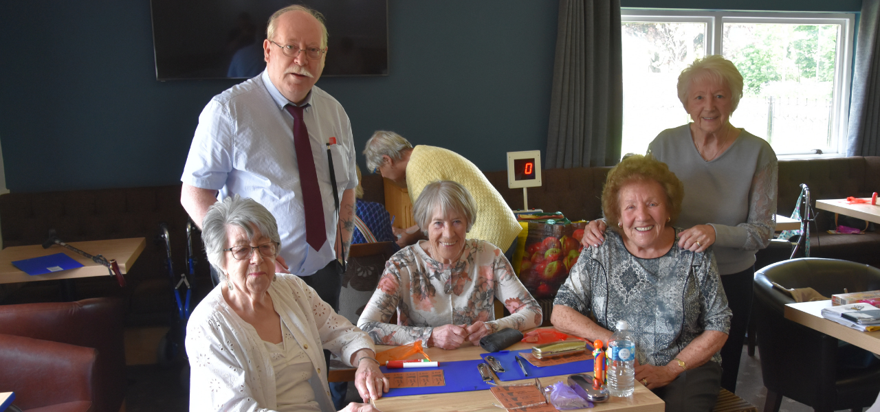 Council Leader, Steve Fritchley with members of the Helping Hands Group in Clowne